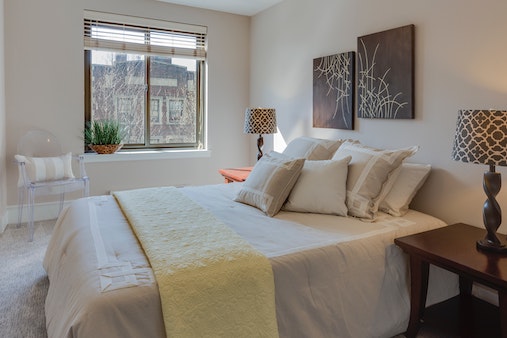 Candlewick bedspread on bed