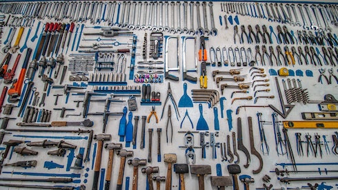 set of tools laid out